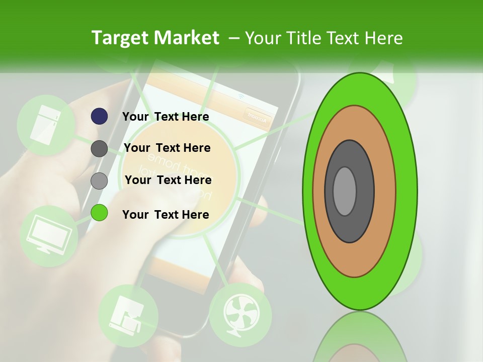 A Person Holding A Smart Phone With Icons Surrounding It PowerPoint Template