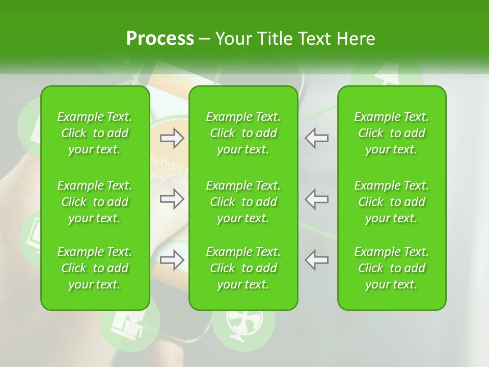 A Person Holding A Smart Phone With Icons Surrounding It PowerPoint Template