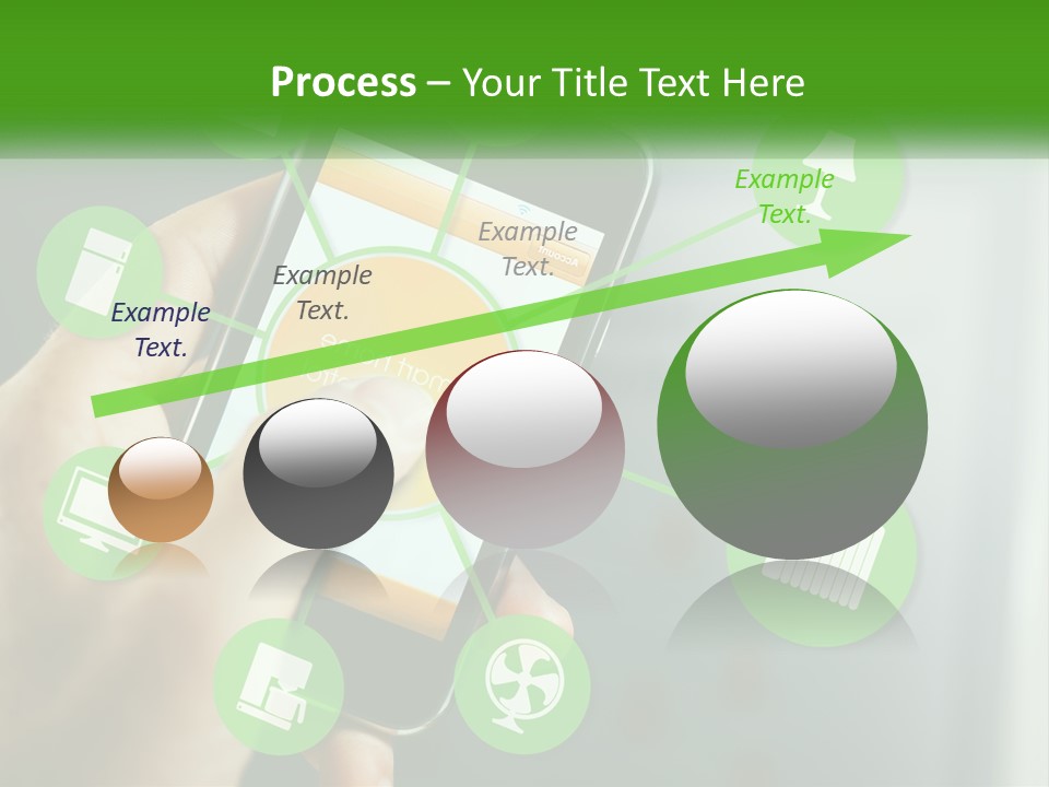 A Person Holding A Smart Phone With Icons Surrounding It PowerPoint Template