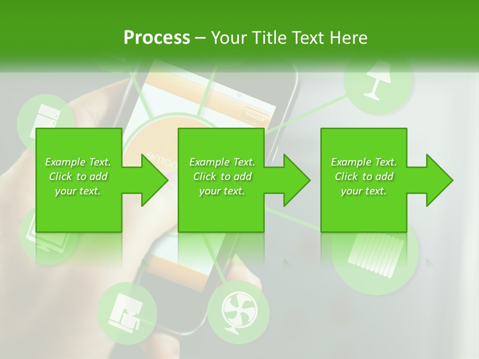 A Person Holding A Smart Phone With Icons Surrounding It PowerPoint Template
