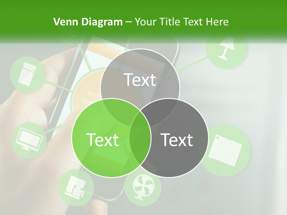 A Person Holding A Smart Phone With Icons Surrounding It PowerPoint Template