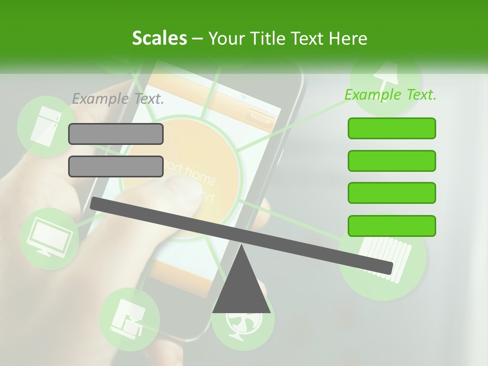 A Person Holding A Smart Phone With Icons Surrounding It PowerPoint Template