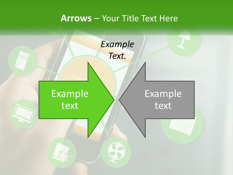 A Person Holding A Smart Phone With Icons Surrounding It PowerPoint Template