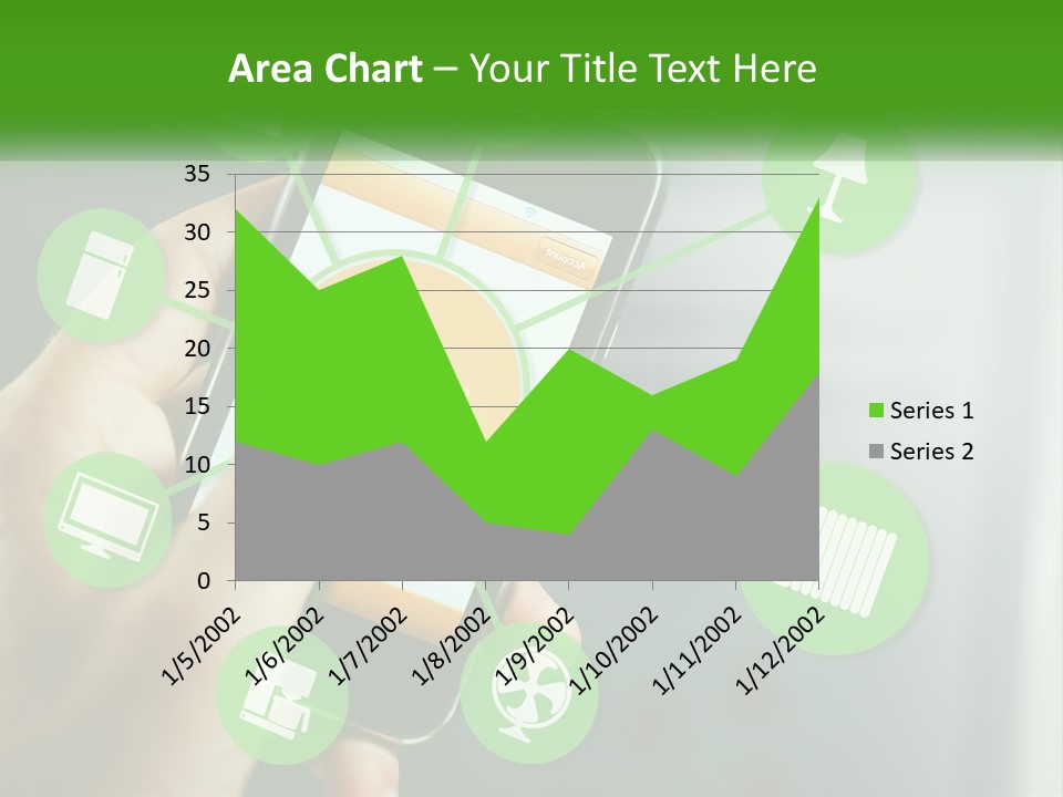 A Person Holding A Smart Phone With Icons Surrounding It PowerPoint Template
