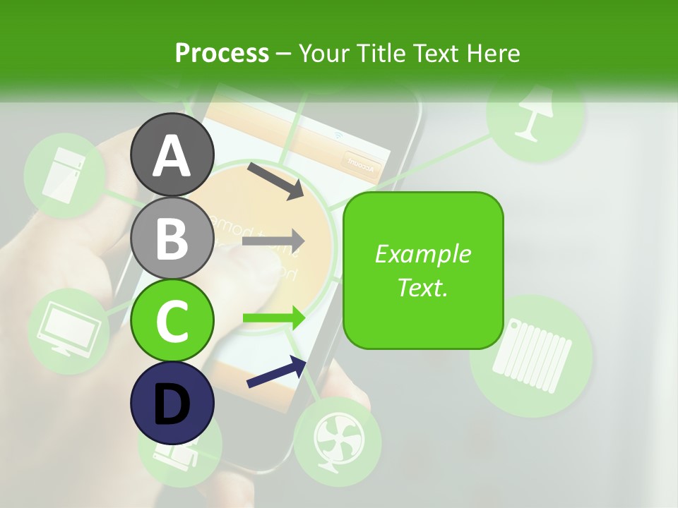 A Person Holding A Smart Phone With Icons Surrounding It PowerPoint Template