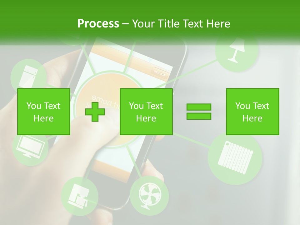 A Person Holding A Smart Phone With Icons Surrounding It PowerPoint Template