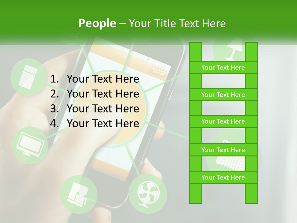 A Person Holding A Smart Phone With Icons Surrounding It PowerPoint Template