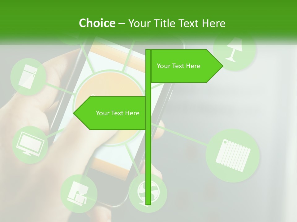 A Person Holding A Smart Phone With Icons Surrounding It PowerPoint Template