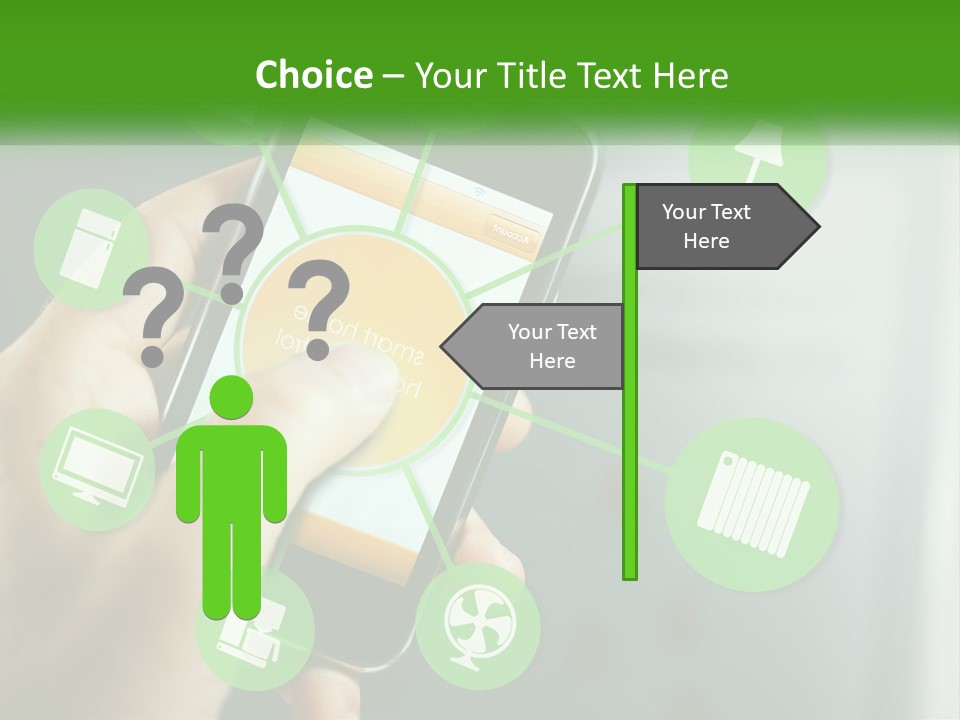 A Person Holding A Smart Phone With Icons Surrounding It PowerPoint Template