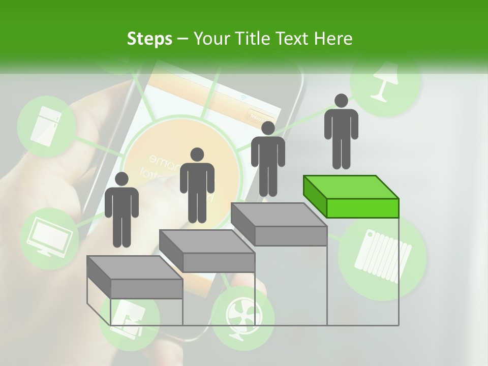 A Person Holding A Smart Phone With Icons Surrounding It PowerPoint Template