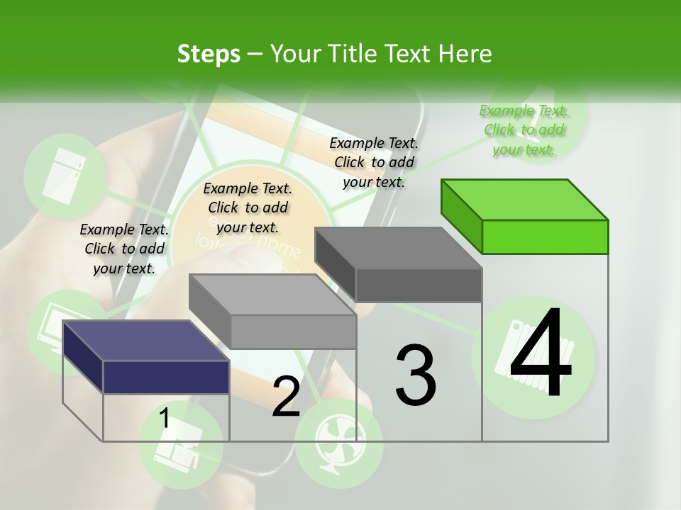 A Person Holding A Smart Phone With Icons Surrounding It PowerPoint Template