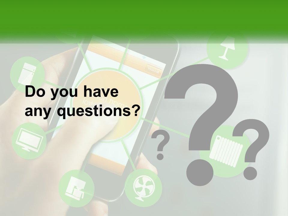 A Person Holding A Smart Phone With Icons Surrounding It PowerPoint Template