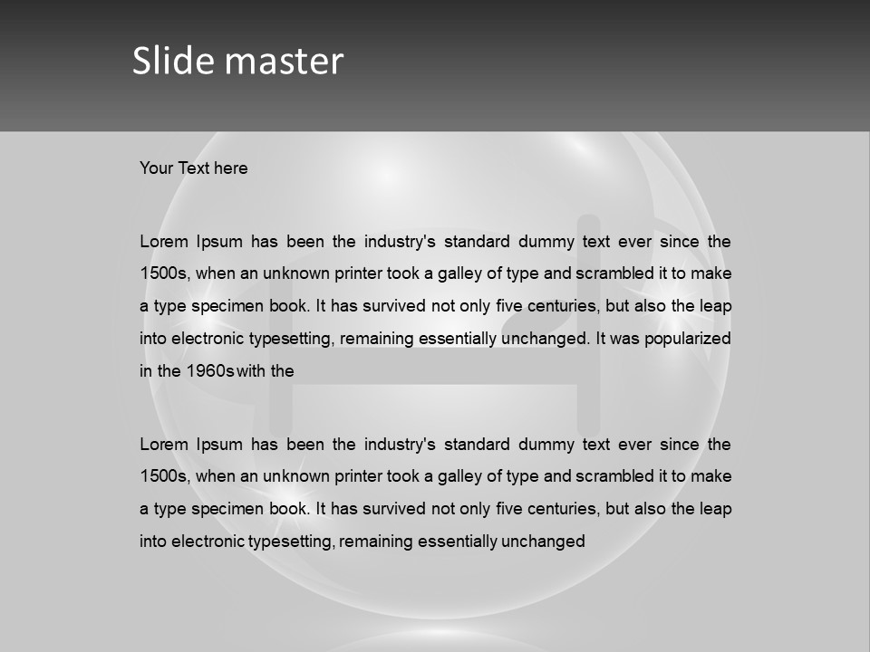 A Glass Ball With A Bed On It PowerPoint Template