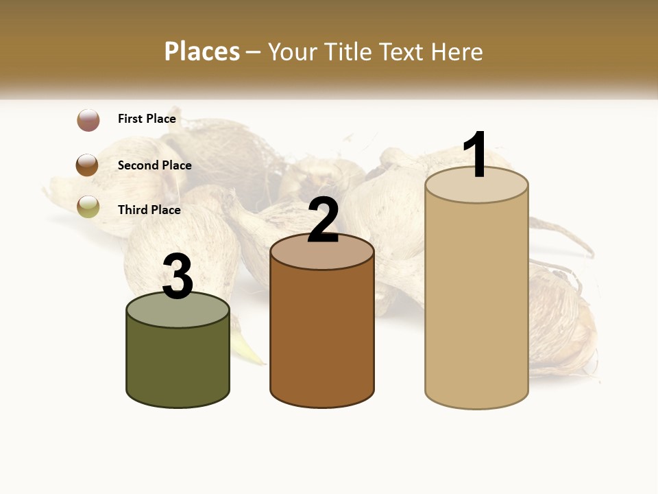 A Bunch Of Garlic On A White Background PowerPoint Template