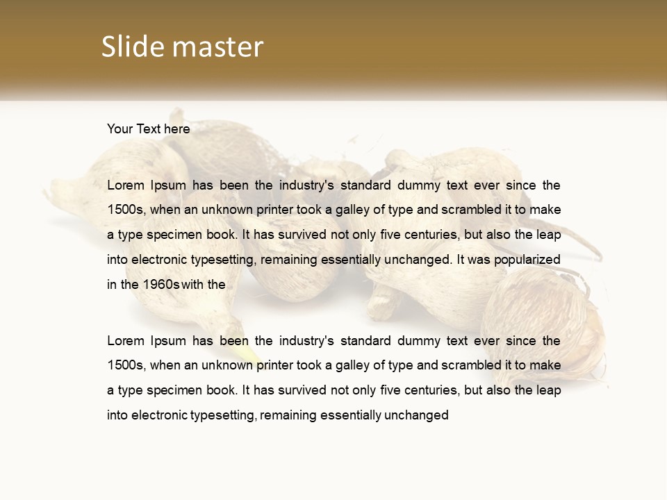 A Bunch Of Garlic On A White Background PowerPoint Template