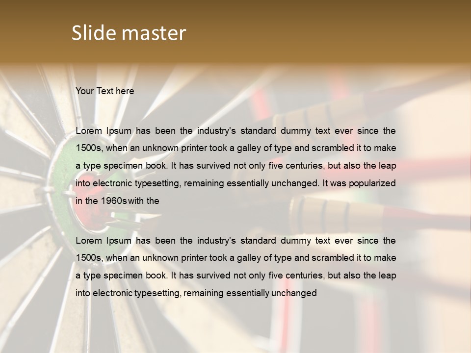 A Dart Hitting In The Center Of A Dartboard PowerPoint Template