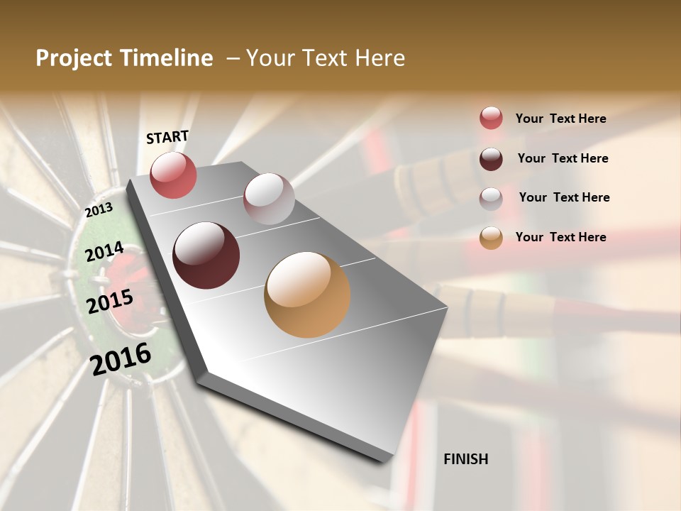 A Dart Hitting In The Center Of A Dartboard PowerPoint Template