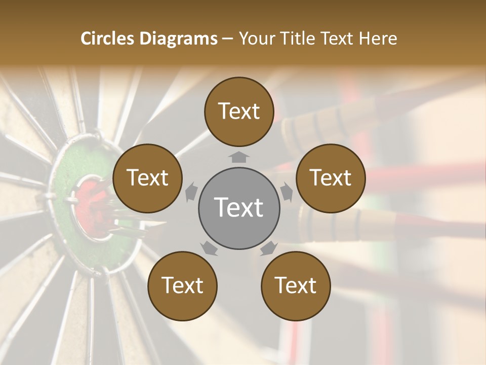 A Dart Hitting In The Center Of A Dartboard PowerPoint Template