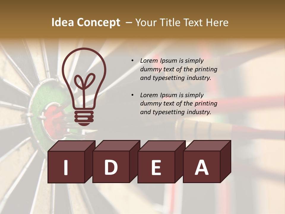 A Dart Hitting In The Center Of A Dartboard PowerPoint Template