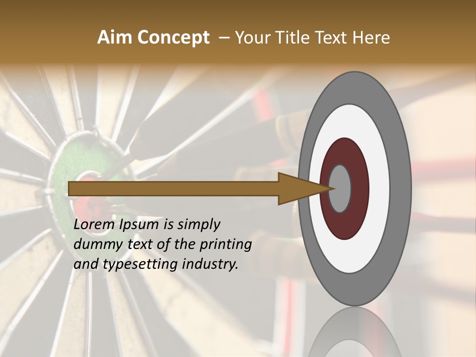 A Dart Hitting In The Center Of A Dartboard PowerPoint Template