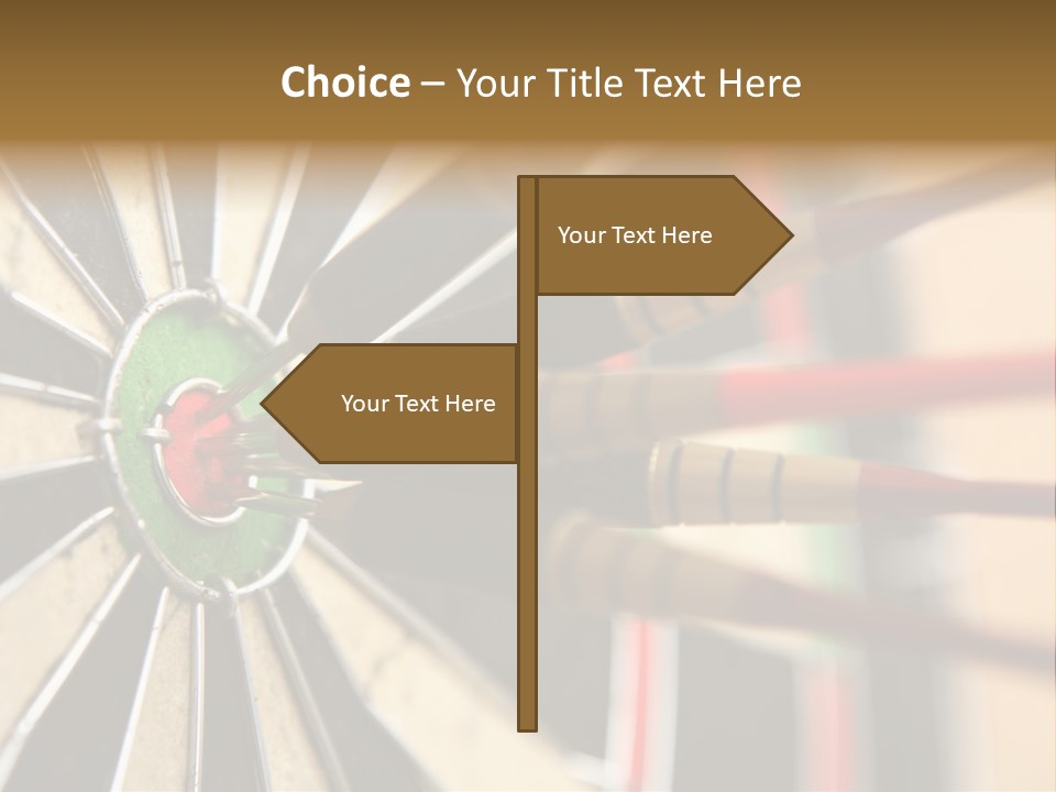 A Dart Hitting In The Center Of A Dartboard PowerPoint Template