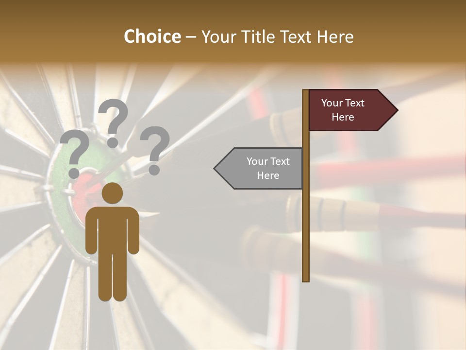 A Dart Hitting In The Center Of A Dartboard PowerPoint Template