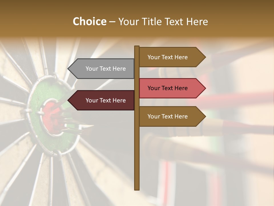 A Dart Hitting In The Center Of A Dartboard PowerPoint Template
