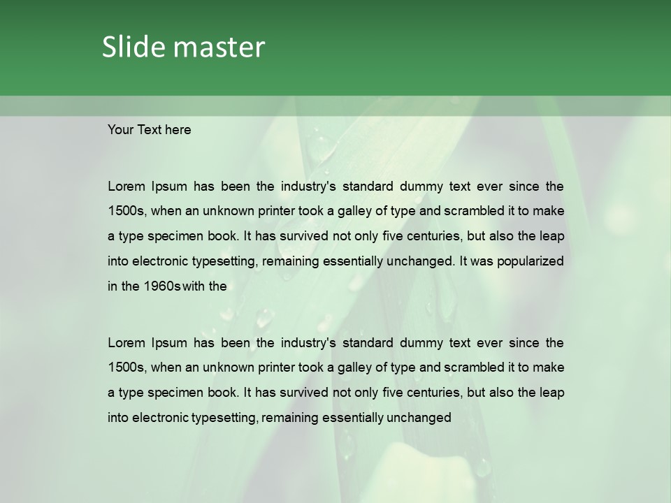 A Green Plant With Drops Of Water On It PowerPoint Template