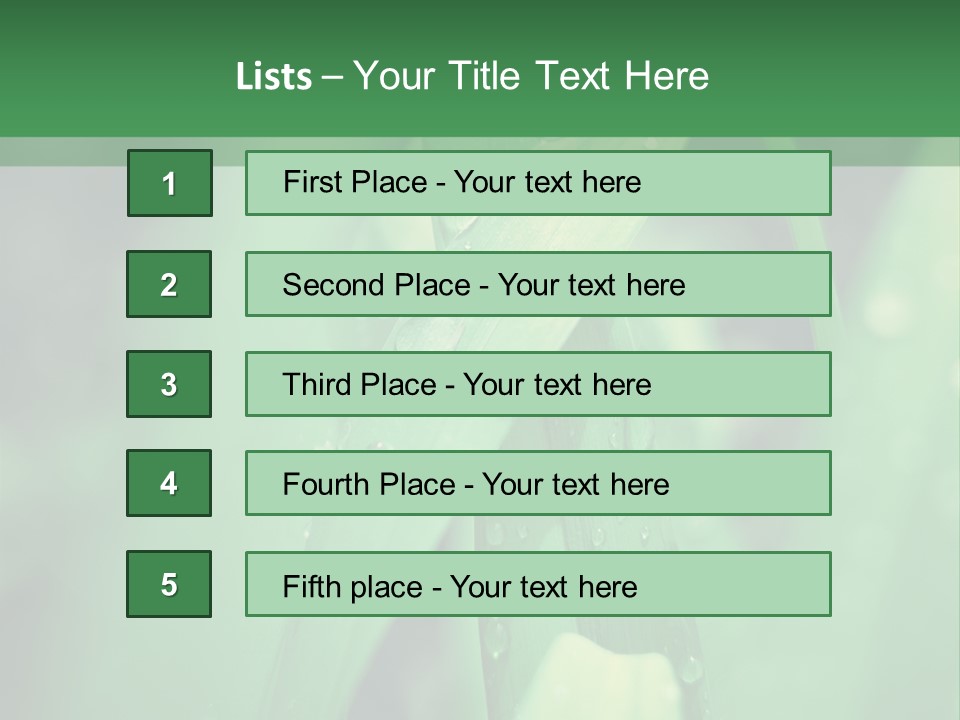 A Green Plant With Drops Of Water On It PowerPoint Template