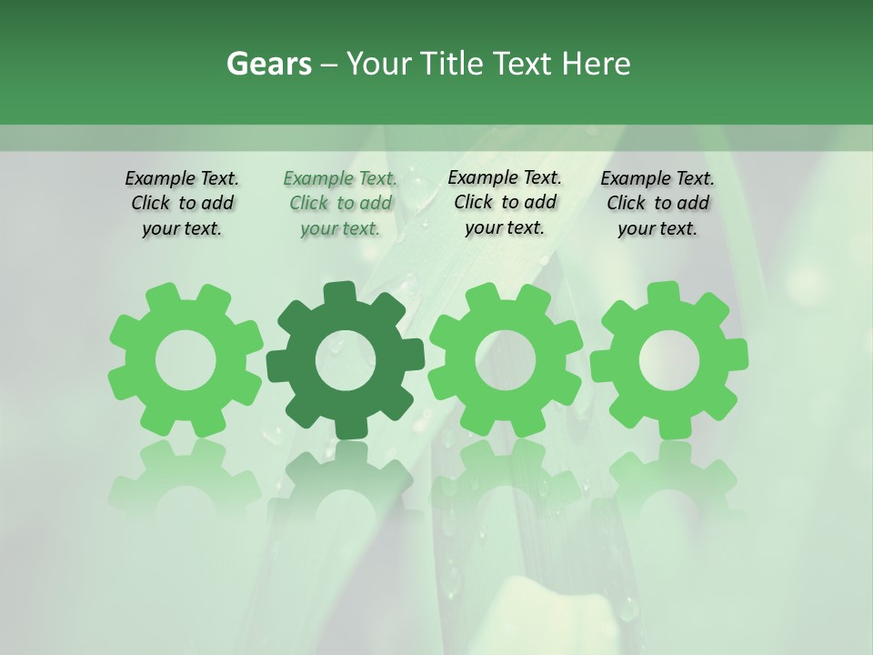 A Green Plant With Drops Of Water On It PowerPoint Template