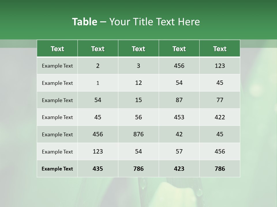 A Green Plant With Drops Of Water On It PowerPoint Template