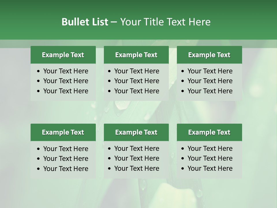 A Green Plant With Drops Of Water On It PowerPoint Template