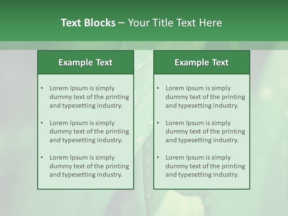 A Green Plant With Drops Of Water On It PowerPoint Template