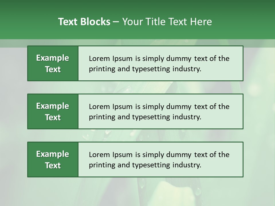 A Green Plant With Drops Of Water On It PowerPoint Template