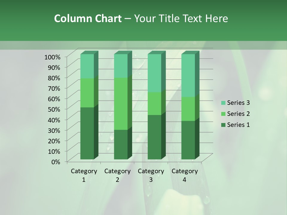 A Green Plant With Drops Of Water On It PowerPoint Template