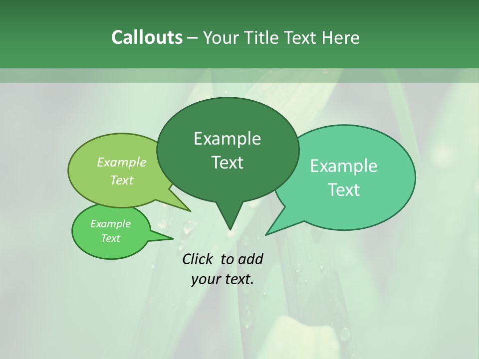 A Green Plant With Drops Of Water On It PowerPoint Template