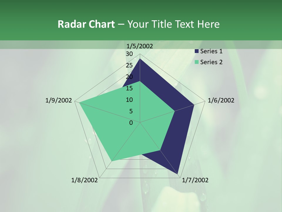 A Green Plant With Drops Of Water On It PowerPoint Template
