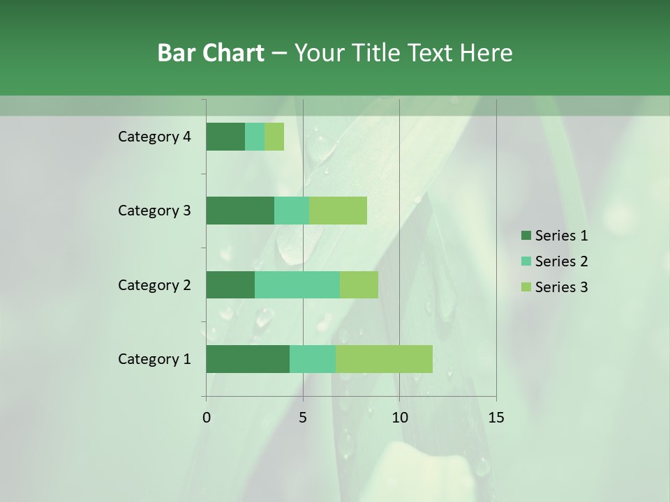 A Green Plant With Drops Of Water On It PowerPoint Template