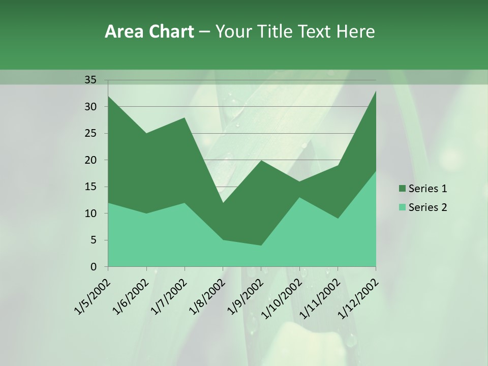 A Green Plant With Drops Of Water On It PowerPoint Template