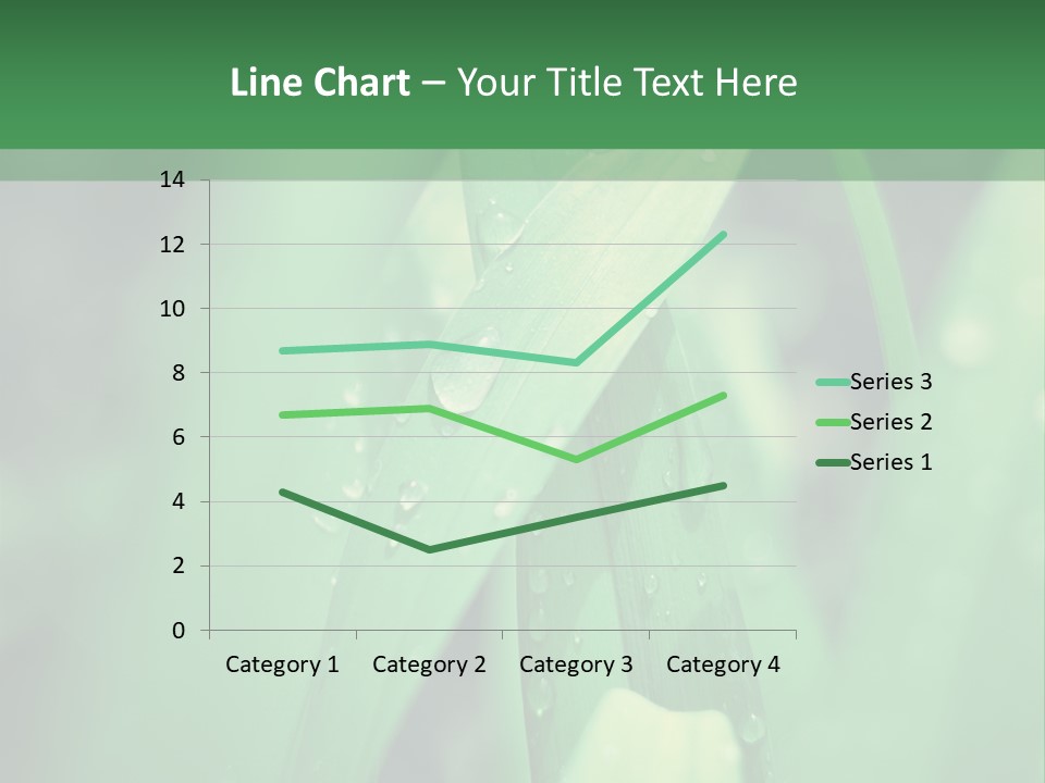 A Green Plant With Drops Of Water On It PowerPoint Template