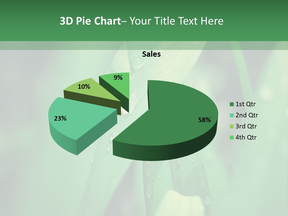 A Green Plant With Drops Of Water On It PowerPoint Template