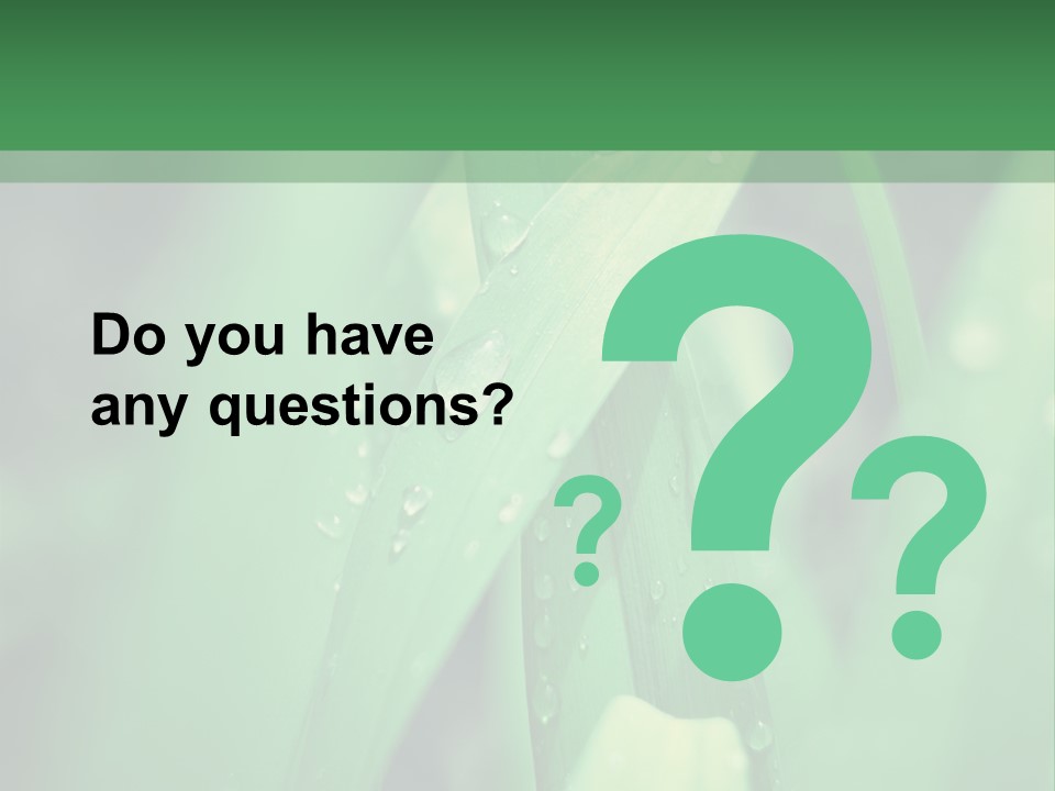 A Green Plant With Drops Of Water On It PowerPoint Template