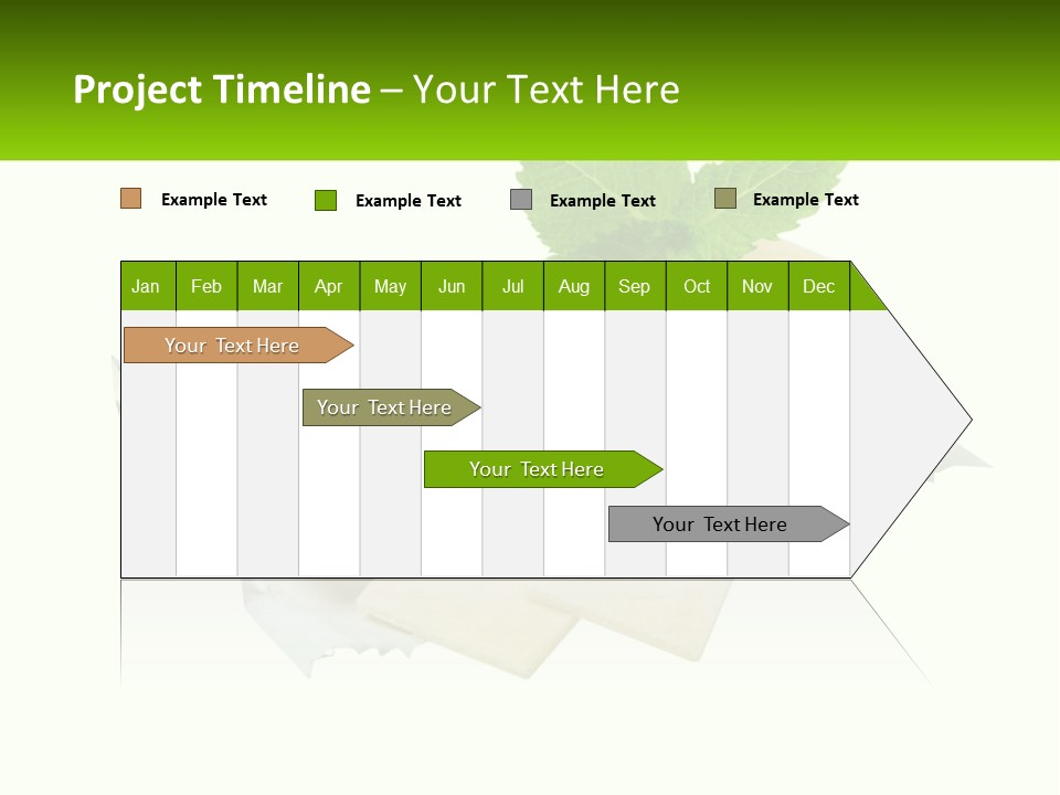 A Piece Of Cheese With A Green Leaf On Top Of It PowerPoint Template