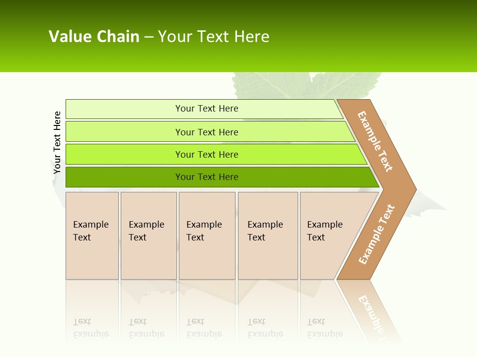 A Piece Of Cheese With A Green Leaf On Top Of It PowerPoint Template
