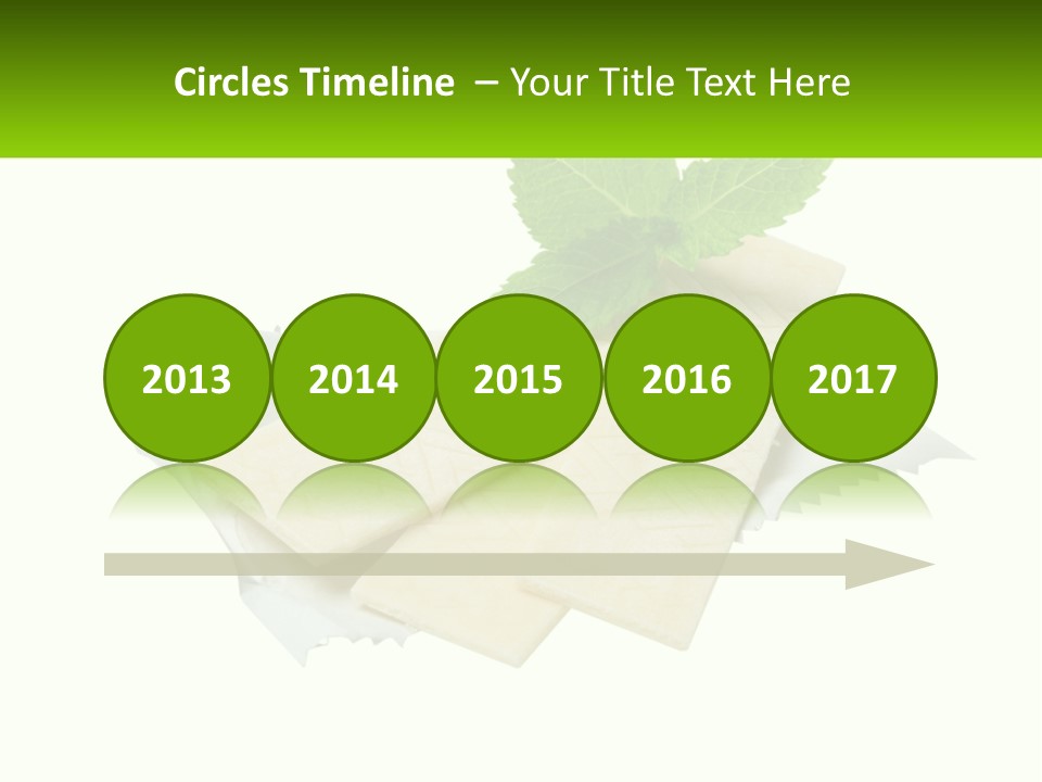 A Piece Of Cheese With A Green Leaf On Top Of It PowerPoint Template