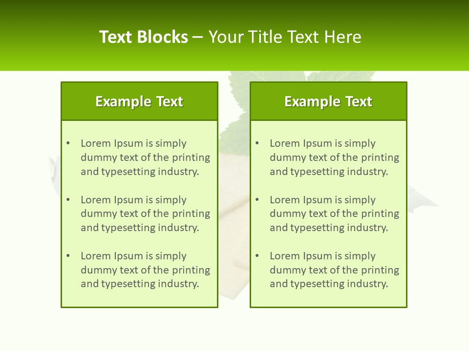 A Piece Of Cheese With A Green Leaf On Top Of It PowerPoint Template