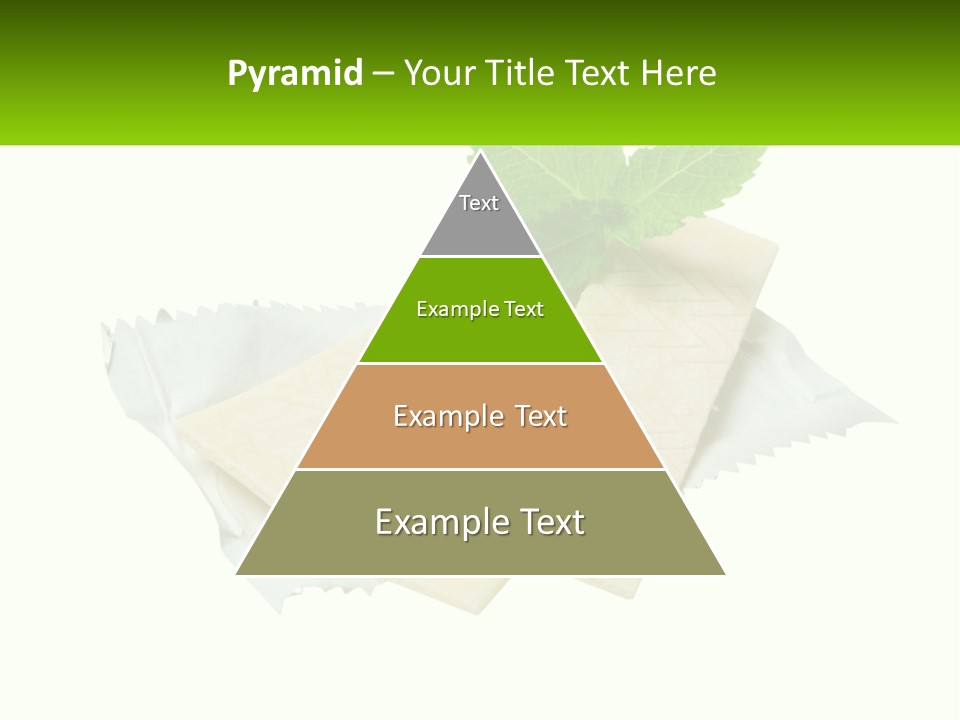 A Piece Of Cheese With A Green Leaf On Top Of It PowerPoint Template
