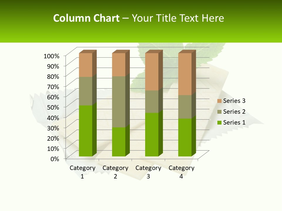 A Piece Of Cheese With A Green Leaf On Top Of It PowerPoint Template