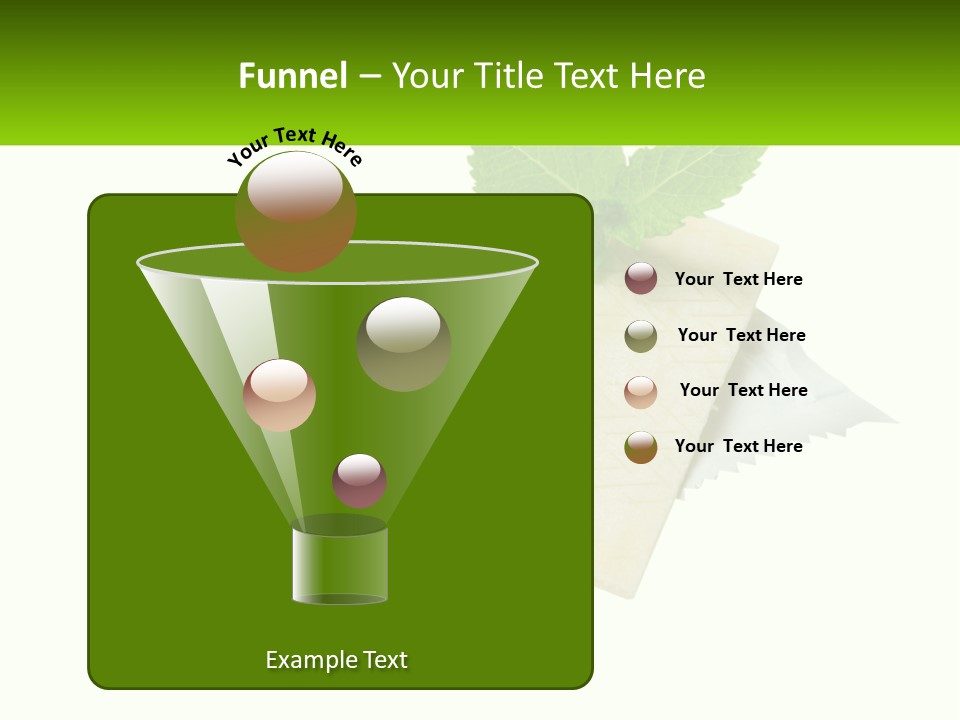 A Piece Of Cheese With A Green Leaf On Top Of It PowerPoint Template