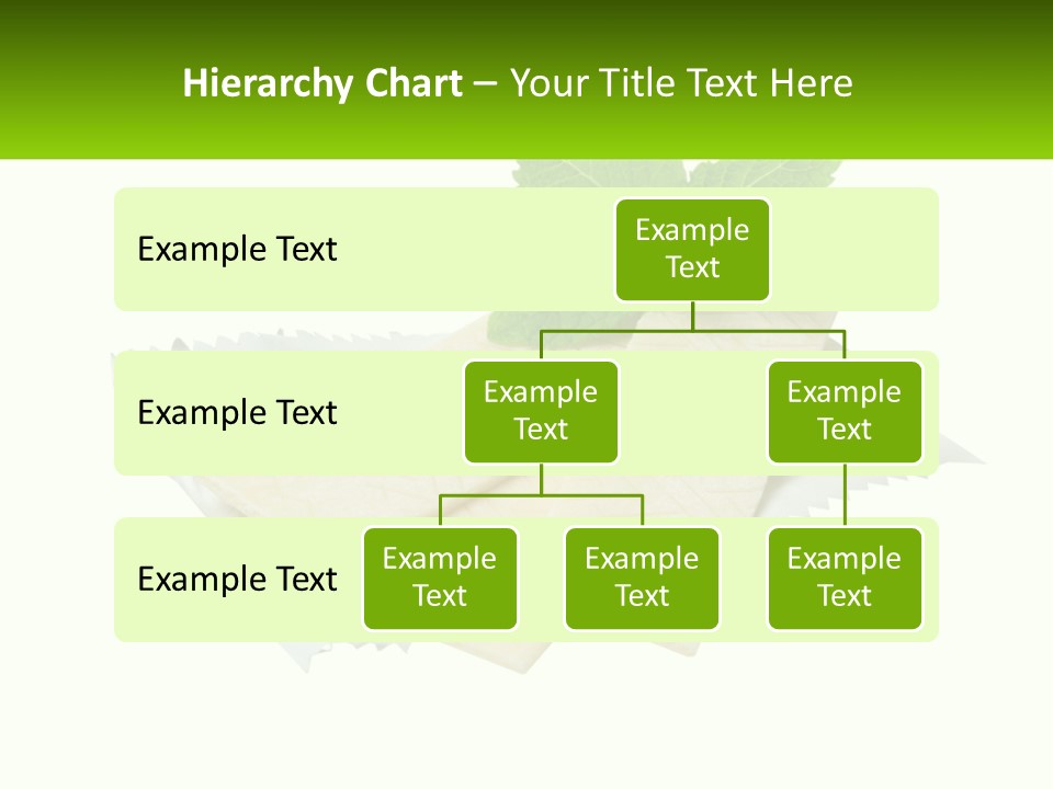 A Piece Of Cheese With A Green Leaf On Top Of It PowerPoint Template